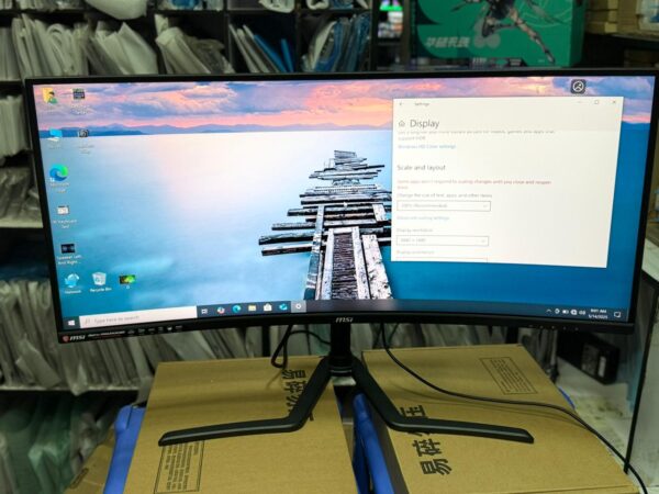 MSI 34"" Ultra Wide QHD RGB LED Non-Glare Super Narrow Bezel 1ms HDR Ready 3440 x 1440 100Hz Refresh Rate Free Sync Height Adjustable Curved Gaming Monitor