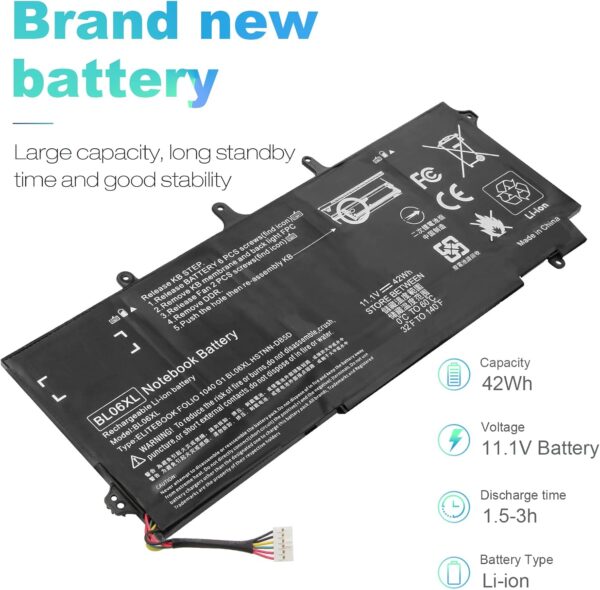 HP Folio 1040 G1 BL06XL Replacement Battery | Long Life. - Image 8